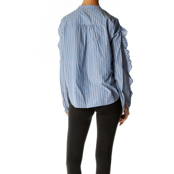 Madewell Blue Striped Bohemian Shirt - Picture 3 of 4